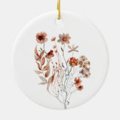 Boho Wildblumen Personalisierte Girl-Taufe Keramik Ornament (Hinten)
