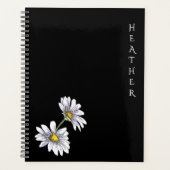 Boho-Wildblumen-Personalisiertes-schwarzes-Geschen Planer (Vorderseite)