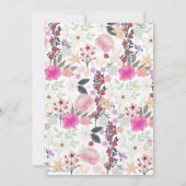 Boho Wildblumen Pink Floral Einladung (Rückseite)