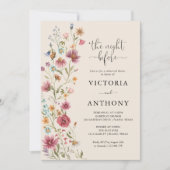 Boho Wildblumen Probe Abendessen Einladung (Vorderseite)