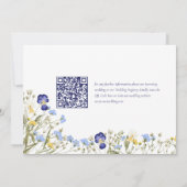 Boho Wildblumen QR Code Elegantes Foto Hochzeit Save The Date (Rückseite)