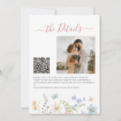 Boho-Wildblumen-QR-Code-Foto-Hochzeit Einladung (Rückseite)