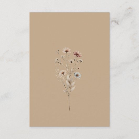 Boho Wildblumen QR Code Hochzeitdetails Kleine Begleitkarte (Rückseite)