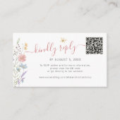 Boho Wildblumen QR Code Online-UAWG Hochzeit Begleitkarte (Vorderseite)