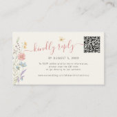 Boho Wildblumen QR Code Online-UAWG Hochzeit Begleitkarte (Vorderseite)