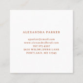 Boho Wildblumen Quadratische Visitenkarte (Rückseite)