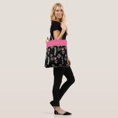 Boho Wildblumen Rosa Mädchen Trendy Tasche (Am Model)