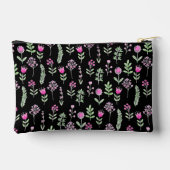 Boho Wildblumen Rosa Mädchenhaft Trendig Zubehörtasche (Rückseite)