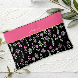 Boho Wildblumen Rosa Mädchenhaft Trendig Zubehörtasche