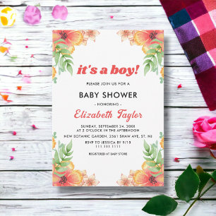 Boho Wildblumen Rustic Floral Boy Baby Dusche Einladung