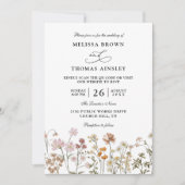Boho-Wildblumen-Rustikale-Budget-QR-Code-Hochzeit Einladung (Vorderseite)