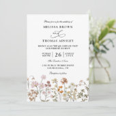 Boho-Wildblumen-Rustikale-Budget-QR-Code-Hochzeit Einladung (Stehend Vorderseite)