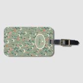 Boho-Wildblumen-Sage-Grün-Monogramm Gepäckanhänger (Vorderseite (Horizontal))