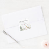 Boho-Wildblumen-Samen als Hochzeitsgunst Quadratischer Aufkleber (Umschlag)