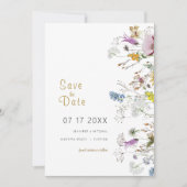 Boho Wildblumen Save the Date Einladung (Vorderseite)