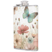 Boho Wildblumen & Schmetterlinge Vinyl Wrapped Fla Flachmann (Links)