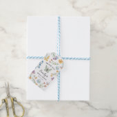 Boho-Wildblumen- & Schmetterlings-Brautjunggeselli Geschenkanhänger (Mit Garn)