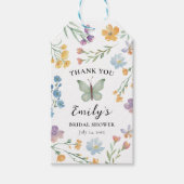 Boho-Wildblumen- & Schmetterlings-Brautjunggeselli Geschenkanhänger (Vorderseite)