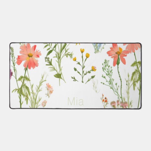 Boho Wildblumen Schreibtischunterlage (Vorderseite)