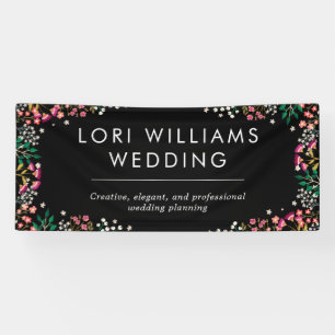 Boho Wildblumen - Schwarz - Firmenname Banner