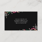 Boho Wildblumen - Schwarz Visitenkarte (Rückseite)