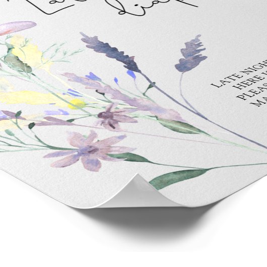 Boho Wildblumen \ Spate night diaper game Poster (Ecke)