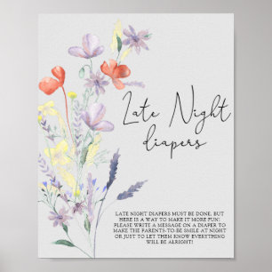 Boho Wildblumen \ Spate night diaper game Poster