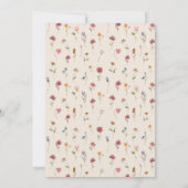 Boho-Wildblumen speichern Datumskarten Einladung (Rückseite)