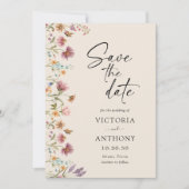 Boho-Wildblumen speichern Datumskarten Save The Date (Vorderseite)