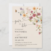 Boho-Wildblumen speichern Datumskarten Save The Date (Vorderseite)