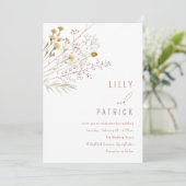Boho Wildblumen Spring Floral Wedding Einladung (Stehend Vorderseite)
