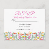 Boho Wildblumen Summer Floral Wedding RSVP Einladungspostkarte (Vorderseite)
