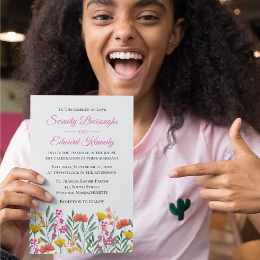 Boho Wildblumen Summer Garden Blumenhochzeit Einladung