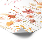 Boho Wildblumen Sweet Leckereien Baby Dusche Schil Poster (Ecke)