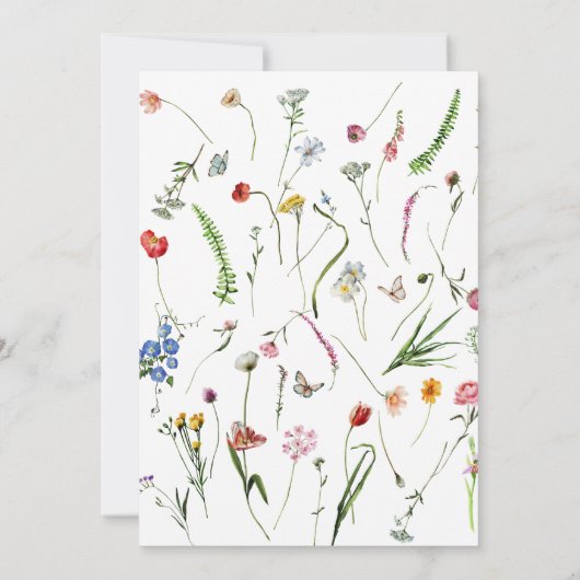 Boho Wildblumen Taufe Einladung (Rückseite)