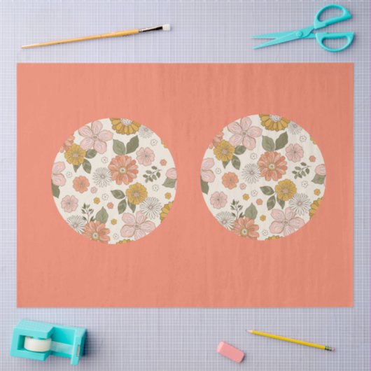 Boho Wildblumen Tissue Paper Seidenpapier (Basteln)