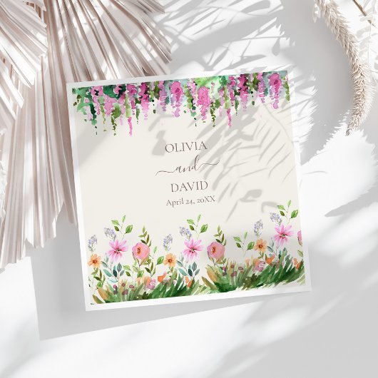 Boho Wildblumen und Acacia Wedding Napkins Serviette