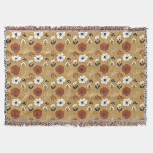 Boho-Wildblumen- und Beerenmuster Decke