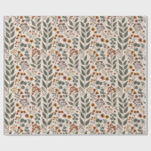 Boho-Wildblumen und Eukalyptus-Muster Geschenkpapier (Flach)