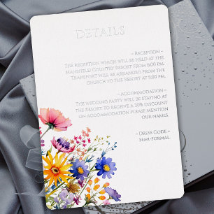 Boho Wildblumen und luxuriöse Silver Enclosure Folieneinladung
