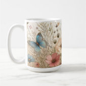Boho Wildblumen und Schmetterlinge Kaffeetasse (Links)