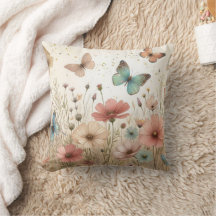 Boho Wildblumen und Schmetterlinge