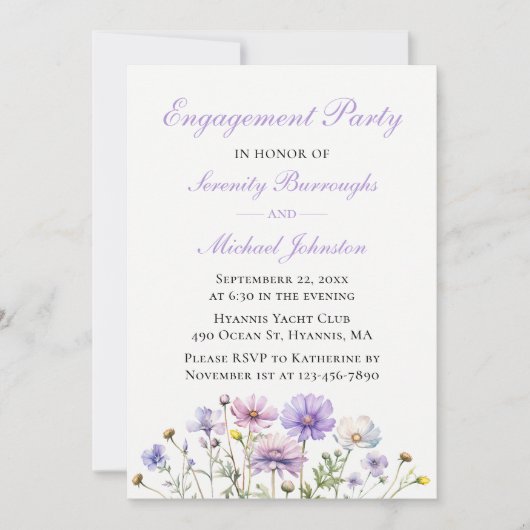 Boho Wildblumen Verlobung Einladung (Vorderseite)