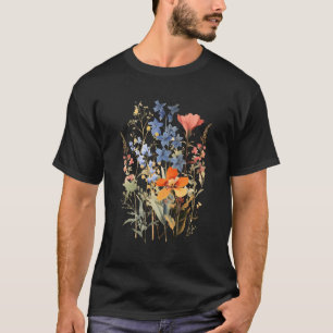 Boho Wildblumen Vintage-Garten Cottagecore-Blume T-Shirt