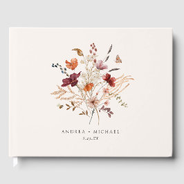 Boho Wildblumen Vintage Hochzeit im Herbst Gästebuch