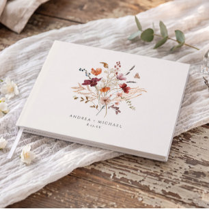 Boho Wildblumen Vintage Hochzeit im Herbst Gästebuch