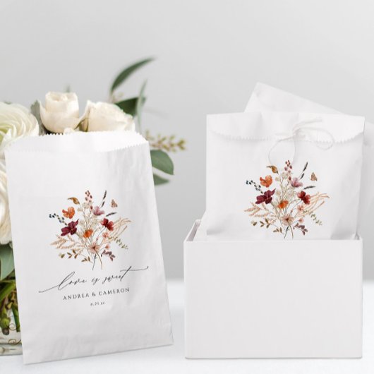Boho Wildblumen Vintage Hochzeit im Herbst Geschenktütchen