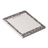 Boho-Wildblumen-Wasserfarbe Charcoal Blush Notizblock (angewinkelt)