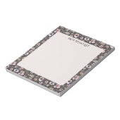Boho-Wildblumen-Wasserfarbe Charcoal Blush Notizblock (Rotiert)