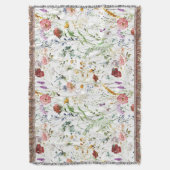 Boho Wildblumen Wasserfarbe Frühling Blume Decke (Vorderseite Vertikal)